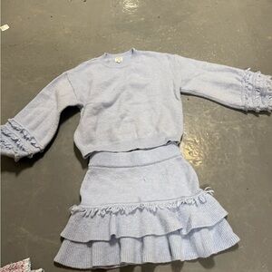 Kids Ruffled Light Blur Matching Set